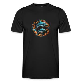 Dolphins - Männer Funktions-T-Shirt - Schwarz - Vorne - AI Model Male 178 dark (178cm)