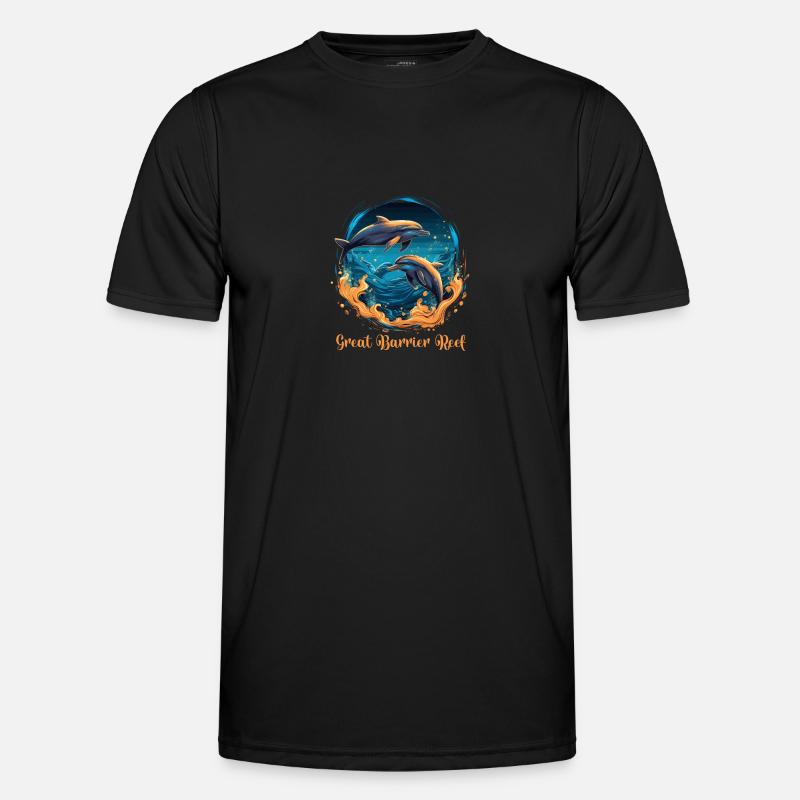 Great Barrier Reef Dolphins - Men's Functional T-Shirt - black