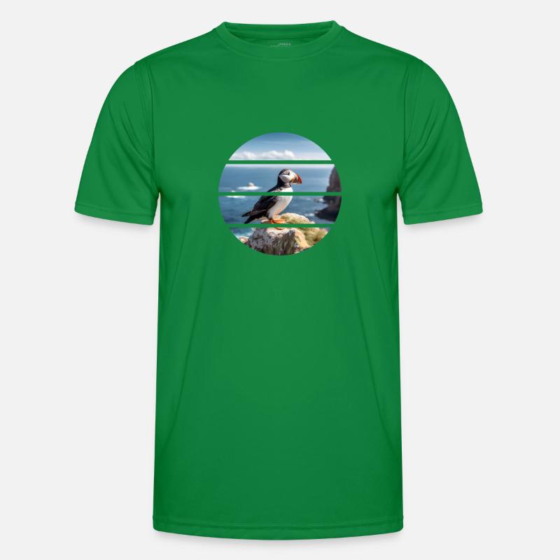 Puffin on a cliff Men's Functional T-Shirt