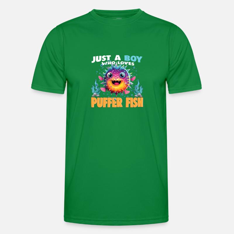 Juste un garçon qui aime le poisson-globe T-shirt sport Homme