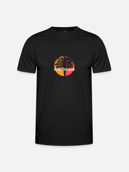 Martinique Artistic Vacation Souvenir Palm Tree - Men's Functional T-Shirt - black