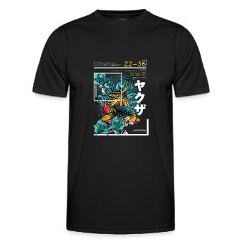 Japanese Art Style Blue Koi Fish - Men's Functional T-Shirt - black - Front - AI Model Male 178 dark (178cm)