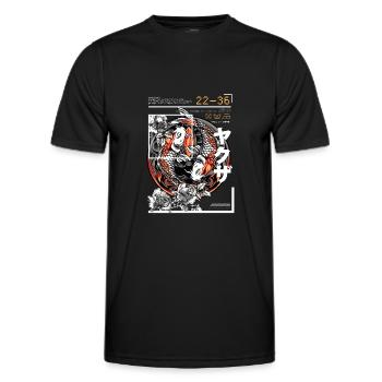 Japanese Style Style Koi Fish - Men's Functional T-Shirt - black - Front - AI Model Male 178 dark (178cm)