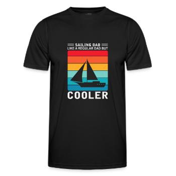 Mens Sailing Dad Sailboat Sailor Funny Father Day - Men's Functional T-Shirt - black - Front - AI Model Male 178 dark (178cm)