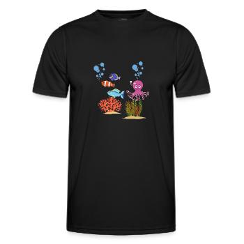 Meeresbewohner Kraken Unterwasserwelt Oktopus - Männer Funktions-T-Shirt - Schwarz - Vorne - AI Model Male 178 dark (178cm)