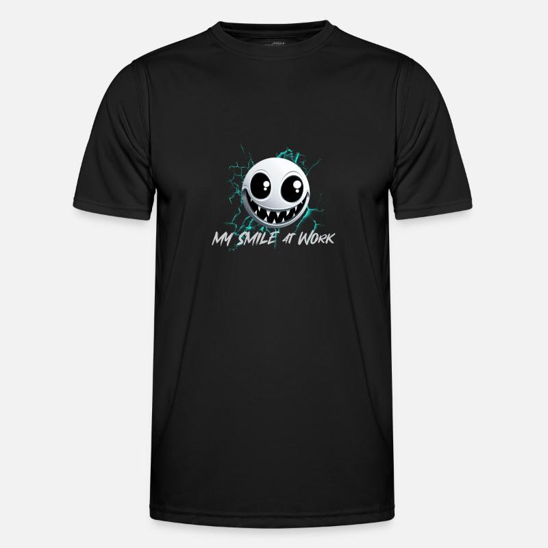 My Smile at work - Männer Funktions-T-Shirt - Schwarz