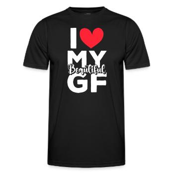 Paare Liebe Herz Freund Geschenkidee Beziehung - Männer Funktions-T-Shirt - Schwarz - Vorne - AI Model Male 178 dark (178cm)