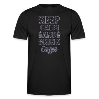 Coffee Bean Energy Fatigue Drinking - Men's Functional T-Shirt - black - Front - AI Model Male 178 dark (178cm)