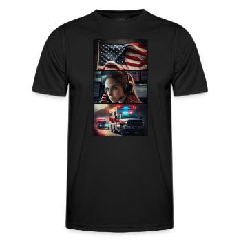 Emergency, Patriotic - Men's Functional T-Shirt - black - Front - AI Model Male 178 dark (178cm)