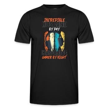 Gamer Player Game League - Men's Functional T-Shirt - black - Front - AI Model Male 178 dark (178cm)