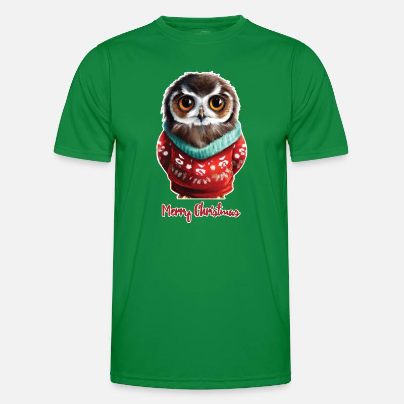 Hibou dans un pull avec les mots Joyeux Noël T-shirt sport Homme