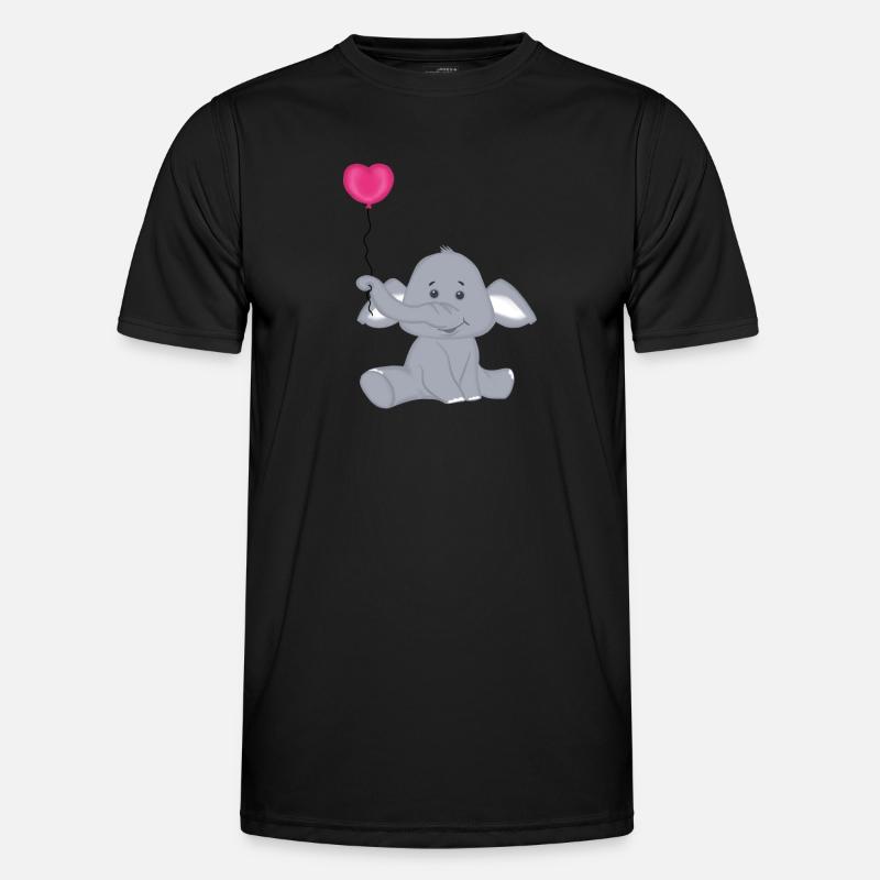 Bébé éléphant avec montgolfière coeur T-shirt sport Homme