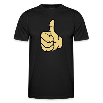 like_hand2 - Men's Functional T-Shirt - black - Front - AI Model Male 178 dark (178cm)