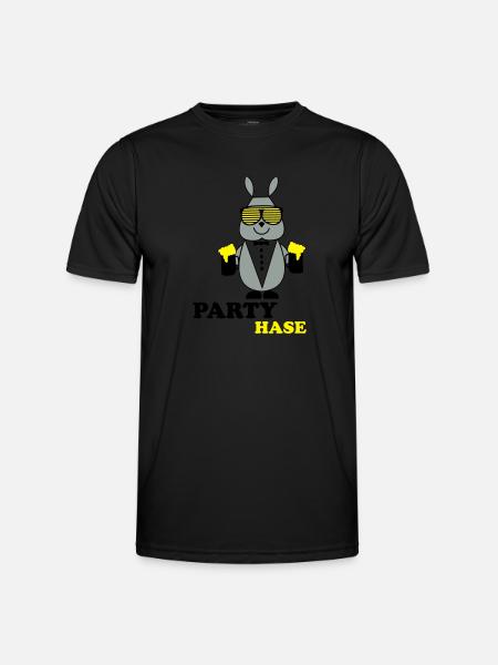 party_hase - Männer Funktions-T-Shirt - Schwarz