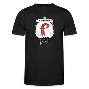 Basel Canton - Men's Functional T-Shirt - black - Front - AI Model Male 178 dark (178cm)