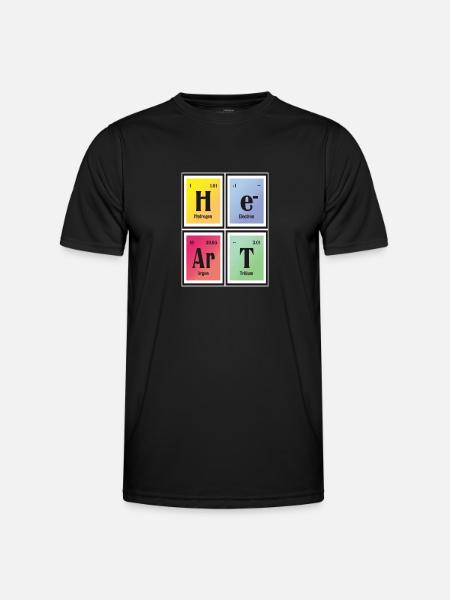 Herz | Periodensystem der Elemente - Männer Funktions-T-Shirt - Schwarz