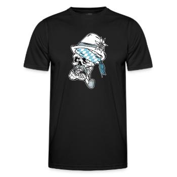 Bavarian Skull // Illustration - Männer Funktions-T-Shirt - Schwarz - Vorne - AI Model Male 178 dark (178cm)