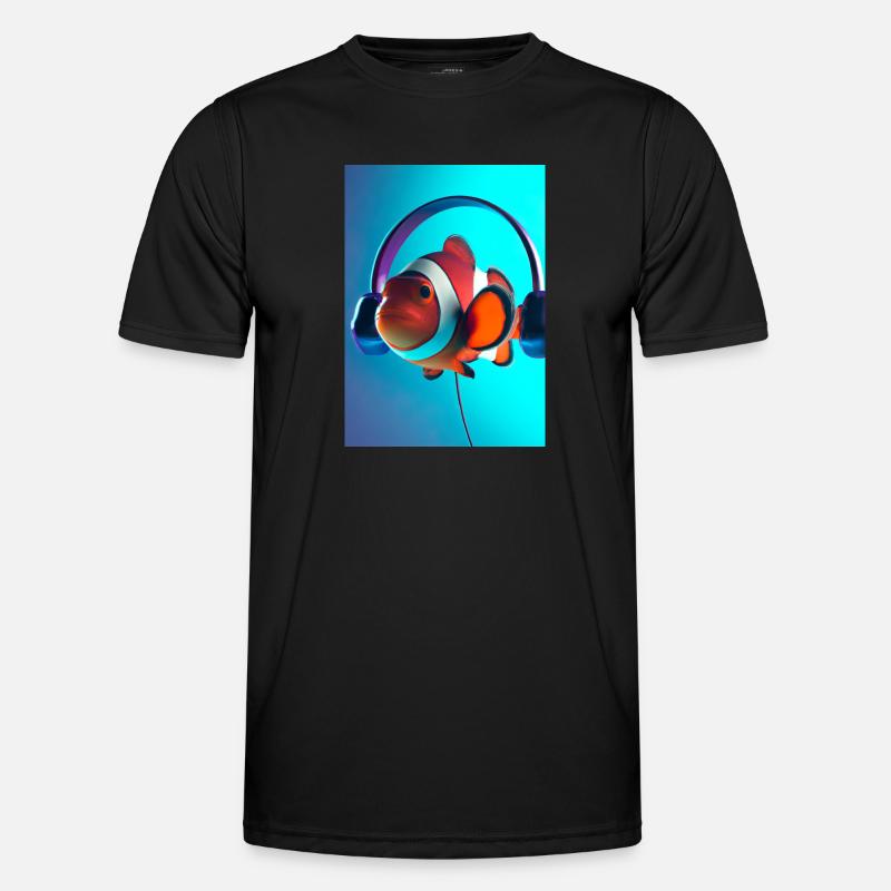 Clownfisch Kopfhörer Männer Funktions-T-Shirt