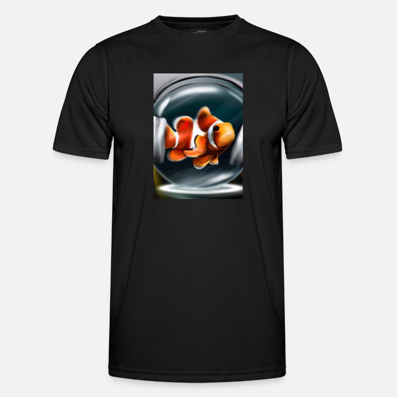 Clownfisch Kopfhörer - Männer Funktions-T-Shirt - Schwarz