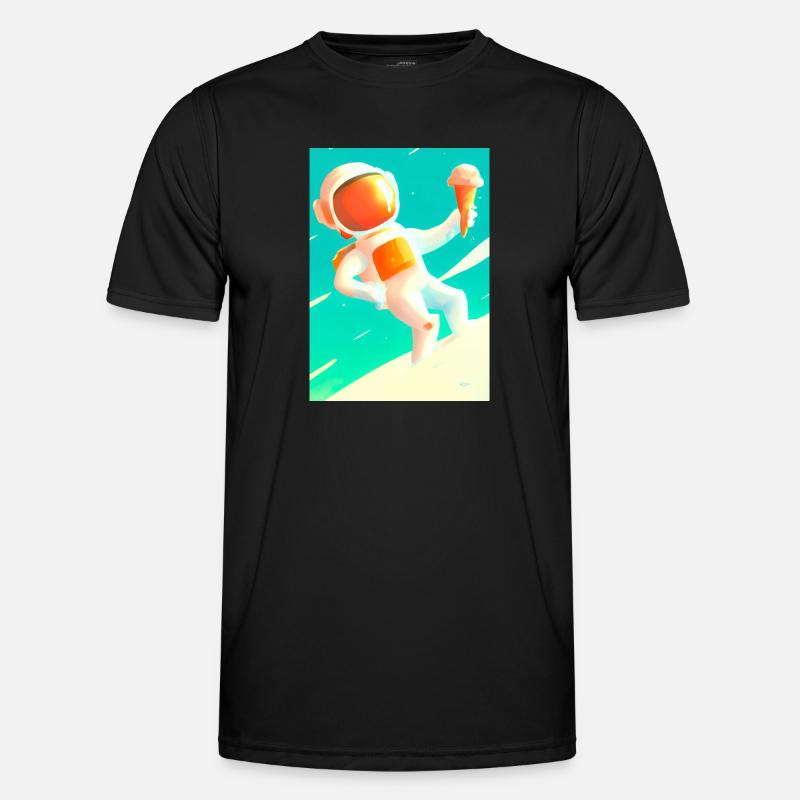 Astronaut mit Eiscreme - Männer Funktions-T-Shirt - Schwarz