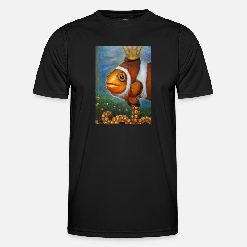 Clownfisch mit einer Krone - Männer Funktions-T-Shirt - Schwarz