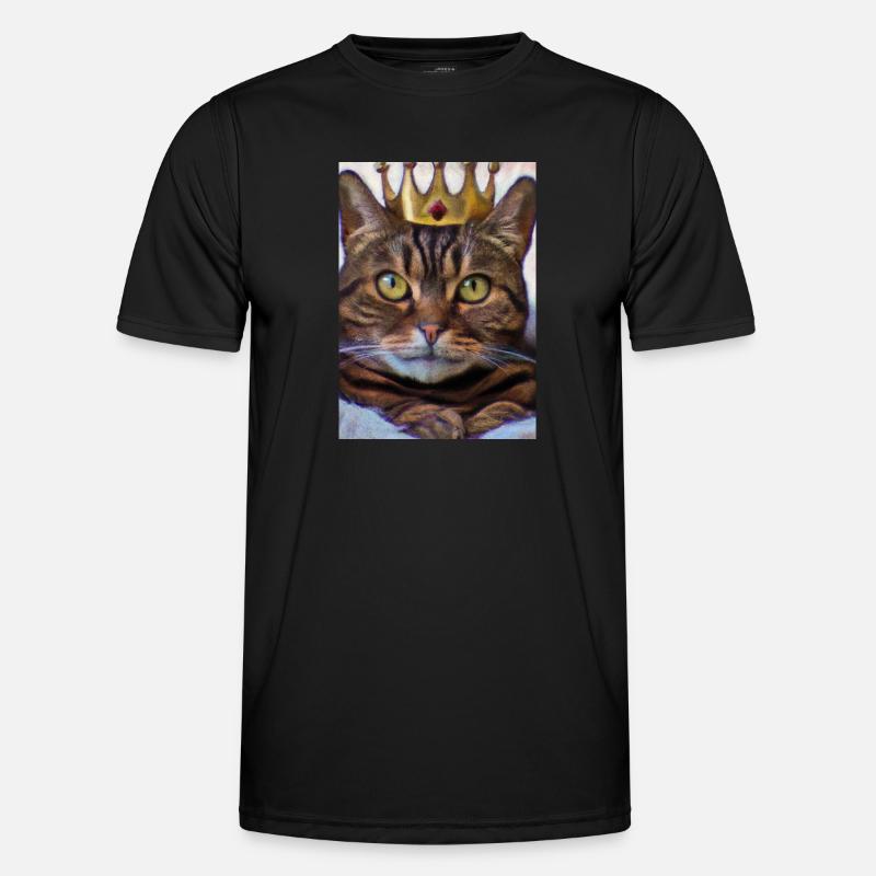 Katze mit Krone Männer Funktions-T-Shirt
