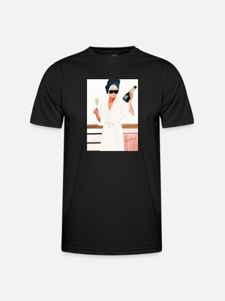 Frauen Weinbad - Männer Funktions-T-Shirt - Schwarz