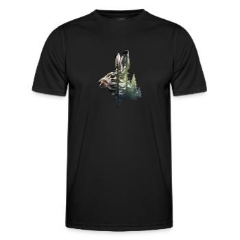 Lièvre - T-shirt sport Homme - noir - Devant - AI Model Male 178 dark (178cm)