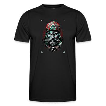 Gaming Vikings Christmas style - Men's Functional T-Shirt - black - Front - AI Model Male 178 dark (178cm)
