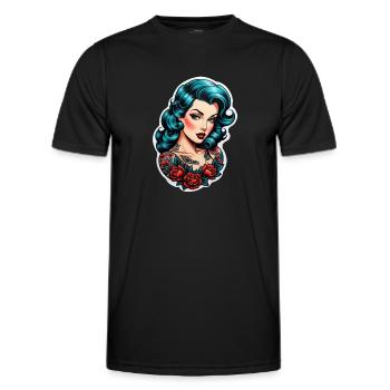 Rockabilly / Pin-up / Années 50 - T-shirt sport Homme - noir - Devant - AI Model Male 178 dark (178cm)
