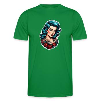 Rockabilly / Pin-up / Années 50 - T-shirt sport Homme - vert - Devant - AI Model Male 178 dark (178cm)