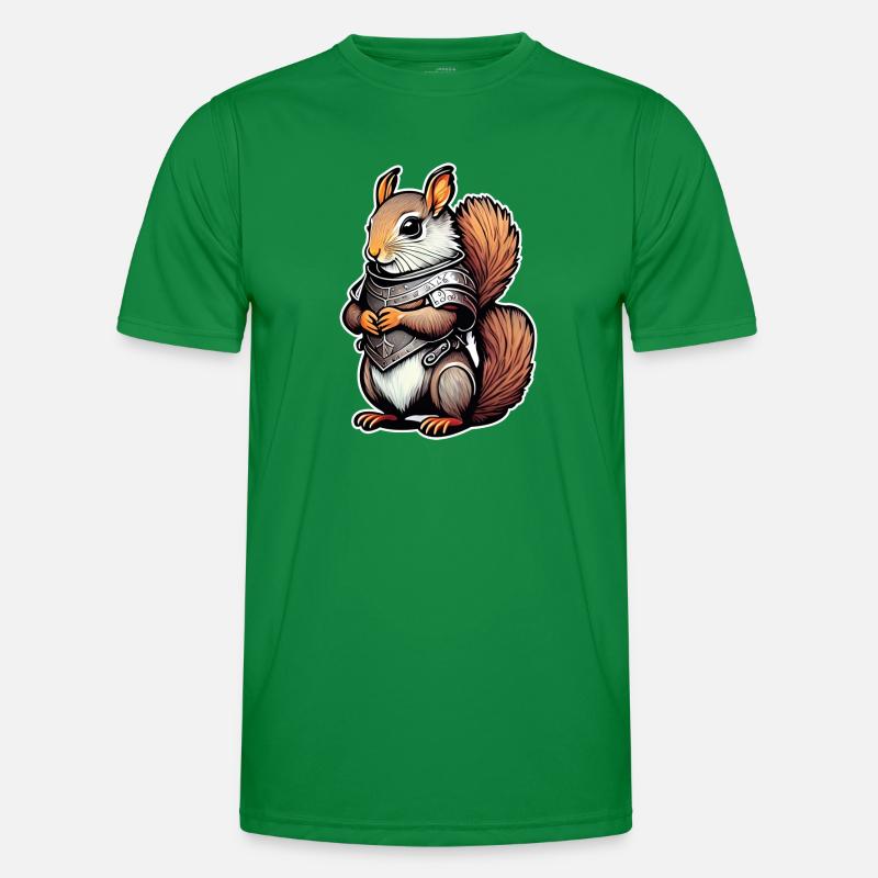Warrior Squirrel Illustration Men's Functional T-Shirt