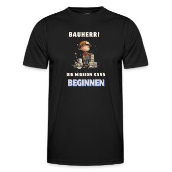 Bricklayer Builder House Building Crafts Gift House Purchase - Men's Functional T-Shirt - black - Front - AI Model Male 178 dark (178cm)