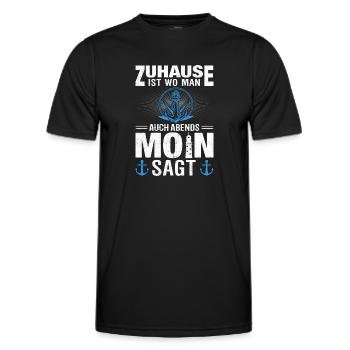 Moin Norddeutschland Ostfriesland - Männer Funktions-T-Shirt - Schwarz - Vorne - AI Model Male 178 dark (178cm)