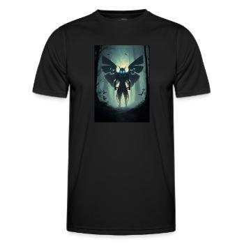 Mothman Cryptid Forest Moth Man Gruselige Kreatur - Männer Funktions-T-Shirt - Schwarz - Vorne - AI Model Male 178 dark (178cm)