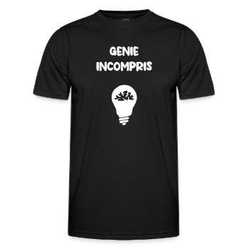 Génie incompris - T-shirt sport Homme - noir - Devant - AI Model Male 178 dark (178cm)