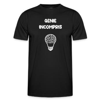 Génie incompris - T-shirt sport Homme - noir - Devant - AI Model Male 178 dark (178cm)