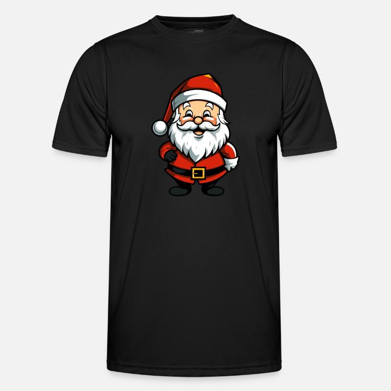 Weihnachtsmann Comic - Männer Funktions-T-Shirt - Schwarz