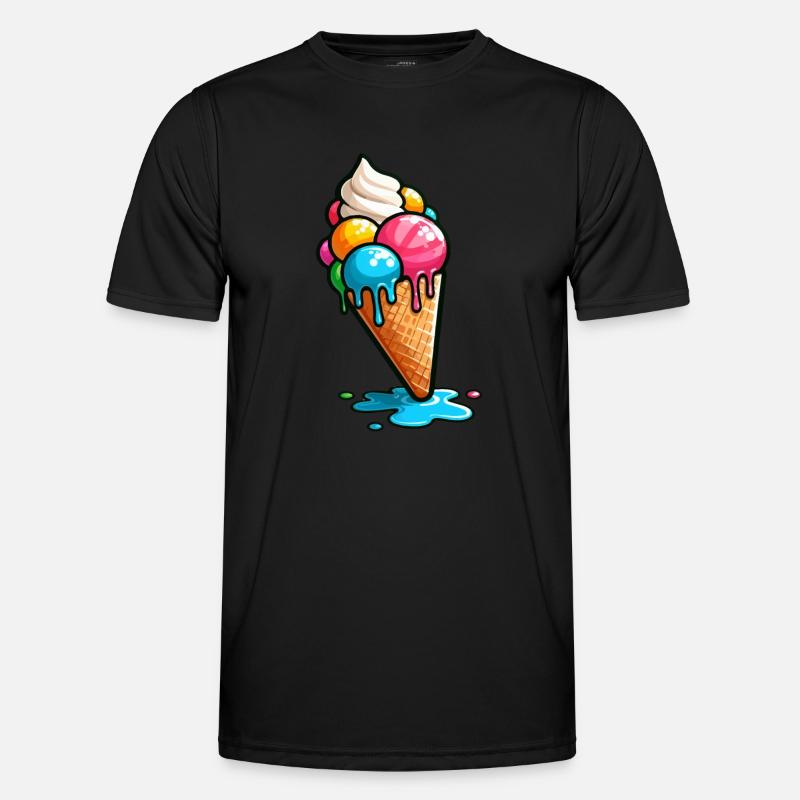 Eiskegel Eiskugeln Eiswaffel Eiscreme Männer Funktions-T-Shirt