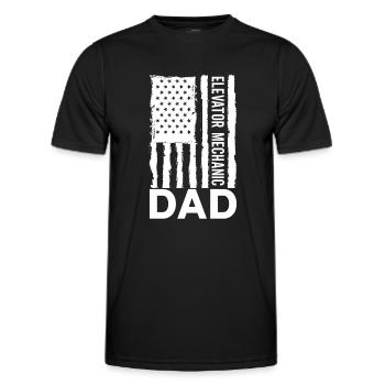 Elevator Inspector Elevator Mechanic Dad USA - Men's Functional T-Shirt - black - Front - AI Model Male 178 dark (178cm)