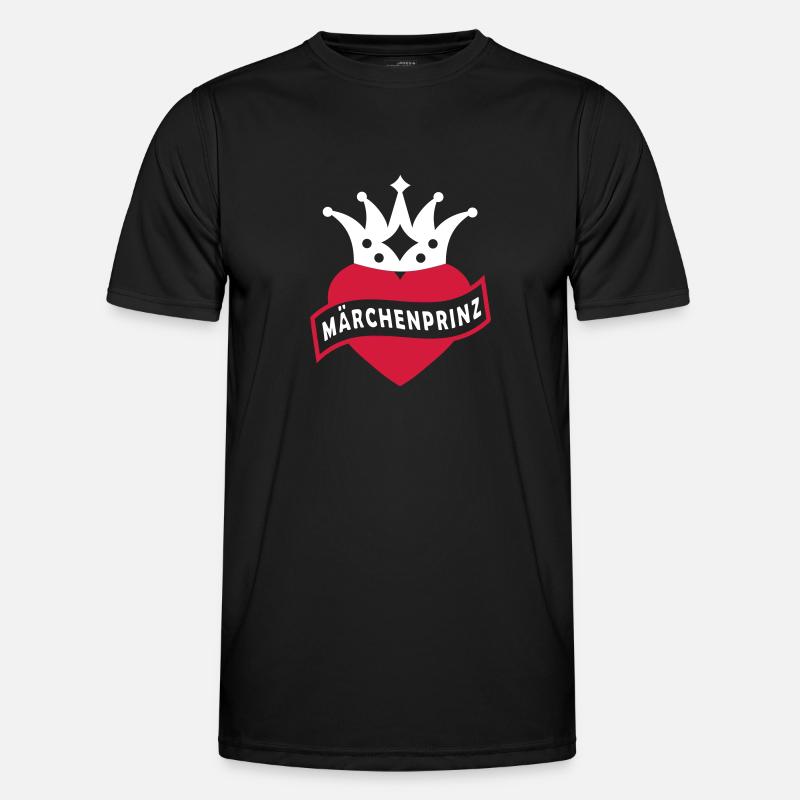 Med Heart & Crown - Prince Charming - Funksjons-T-skjorte for menn - svart