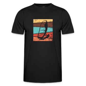 Windsurfing Windsurfer Surfen Retro - Männer Funktions-T-Shirt - Schwarz - Vorne - AI Model Male 178 dark (178cm)