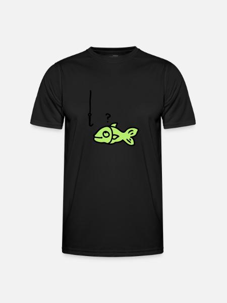 Fish fish hook - Men's Functional T-Shirt - black