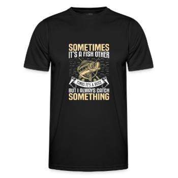 A Fish Or A Buzz Funny Fishing Trout Bass Fishing - Men's Functional T-Shirt - black - Front - AI Model Male 178 dark (178cm)