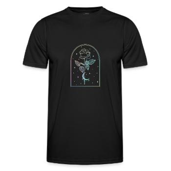 Mondsichel Rose Sorcellerie occulte Wicca Pastel - T-shirt sport Homme - noir - Devant - AI Model Male 178 dark (178cm)