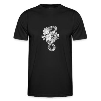 Occult Snake Roses Wicca Goth Witchcraft - Men's Functional T-Shirt - black - Front - AI Model Male 178 dark (178cm)