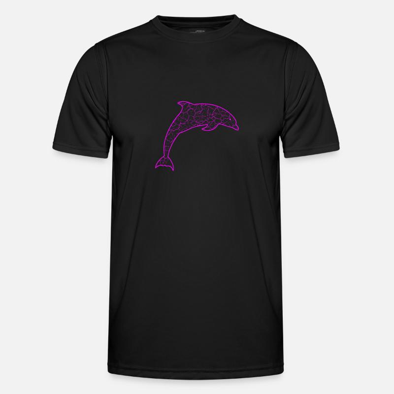 Delfin Dolphin - Männer Funktions-T-Shirt - Schwarz