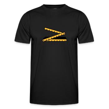 Folding rule - Men's Functional T-Shirt - black - Front - AI Model Male 178 dark (178cm)