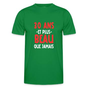 30 ans et plus beau que jamais - T-shirt sport Homme - vert - Devant - AI Model Male 178 dark (178cm)
