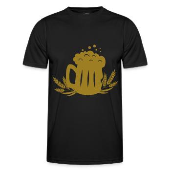 Bier - Bierkrug - Party - Bierzelt - Volksfest - Männer Funktions-T-Shirt - Schwarz - Vorne - AI Model Male 178 dark (178cm)